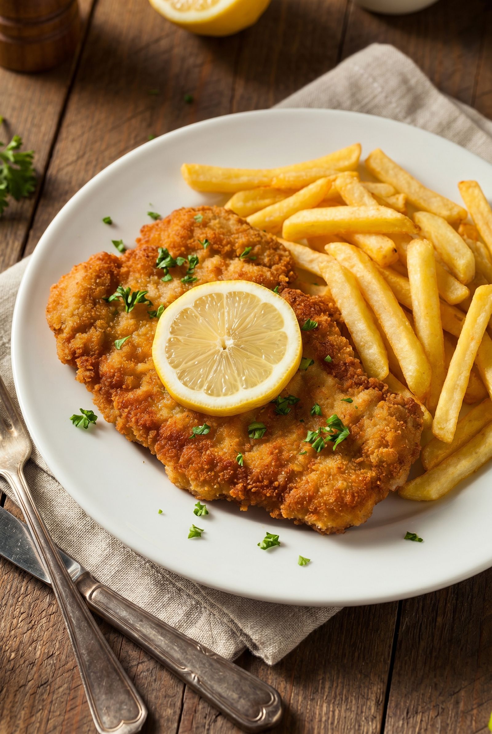 Schnitzel mit Pommes